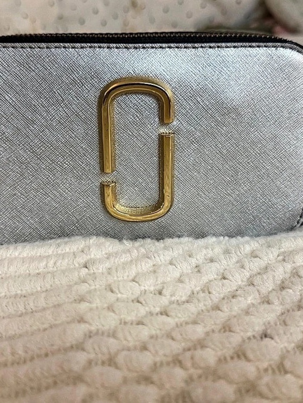 Marc Jacobs The Snapshot Camera Bag in Silver & Burgundy
